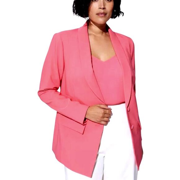 NEW $99 TORRID Studio Blazer Jacket 5X Pretty Pink Office Career‎ Special Event - Picture 1 of 16